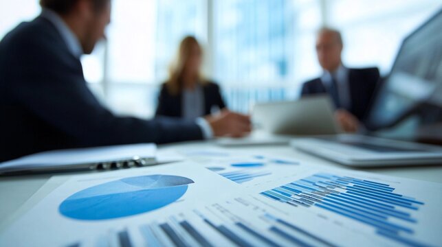 Business meeting discussing strategies to cope with economic recession and implement cost-saving measures during financial downturns