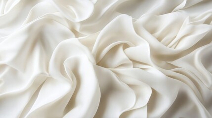 A close-up of soft, white fabric, showcasing its smooth texture and elegant draping.