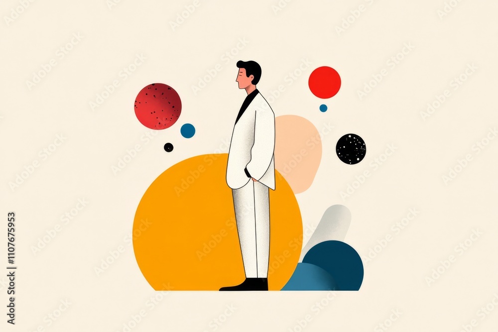 Poster A clean abstract design showing a bystander as a single dot within a larger, colorful circular scene