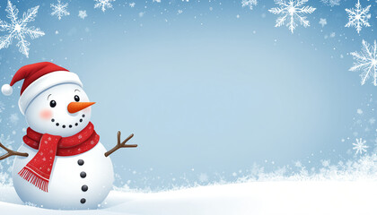 Obraz premium Banner of high-quality snowman with simple background suitable for use in graphic design
