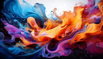 Colorful abstract background with bright shapes and patterns creates a dynamic visual effect.