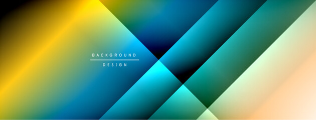 Fototapeta premium Dynamic shadow lines with gradient colors geometric background