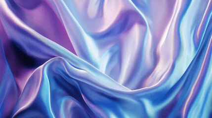 Obraz premium Smooth silk satin fabric in shades of blue and purple, creating luxurious and elegant texture. flowing drapes evoke sense of softness and sophistication