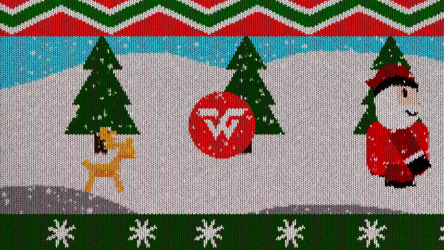 Santa Deer Christmas Knit Sweater Logo Reveal 104 1:1 16:9 9:16