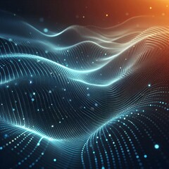 Fototapeta premium Abstract digital wave of particles. Futuristic point wave. Technology background vector.