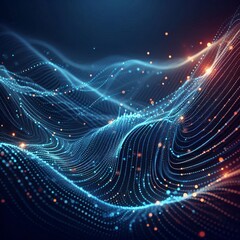 Abstract digital wave of particles. Futuristic point wave. Technology background vector.