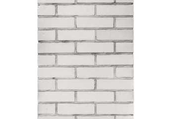 White brick square column or cross section of wall is isolated.