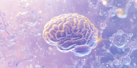 Fototapeta premium Brain Image, Alzheimer's Disease Representation, Digital Neuroscience Art, Abstract Brain Art, Biomedical Illustration Art Print