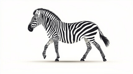 Obraz premium A simple zebra print vector graphic with bold black stripes on a white background. Clean, flat color design, ideal for minimalist art and versatile applications like t-shirts, stickers, or prints. No 