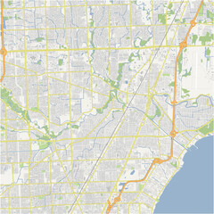 Obraz premium Map of Clinton Township in Michigan in a normal road map style. Contains layered vector with roads water, parks, etc.