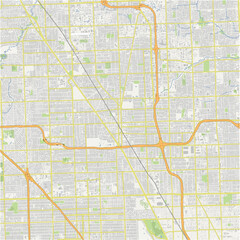Fototapeta premium Map of Royal Oak in Michigan in a normal road map style. Contains layered vector with roads water, parks, etc.