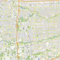 Obraz premium Map of Westland in Michigan in a normal road map style. Contains layered vector with roads water, parks, etc.