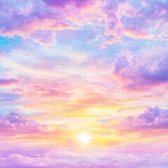Obraz premium Pastel sunrise sky with colorful clouds.