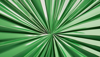 Obraz premium A vibrant, abstract design featuring elongated green shapes radiating outward, creating a sense of depth and movement.
