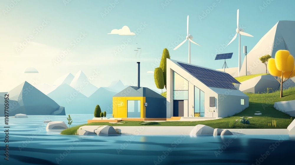 Wall mural exploring innovative energy solutions a visual journey through alternative power sources