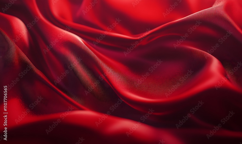 Aufkleber a vibrant image featuring a rich red background complemented by smooth satin fabric, ideal for fashi