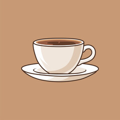 Fototapeta premium Stylish Coffee Cup with Saucer on a Warm Background