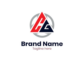 CG logo design template vector illustration, CG letter monogram Elegant logo
