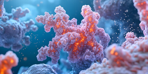 Alzheimer's Disease Awareness, Abstract Molecular Structure, Brain Health Visualization, Scientific Art, Unique Science Imagery