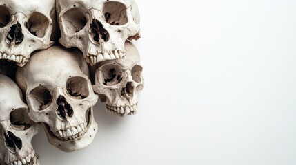 human skulls on white background