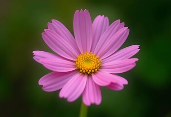 Fototapeta premium Cosmos Flower Blooming With Pink Petals and Yellow Center