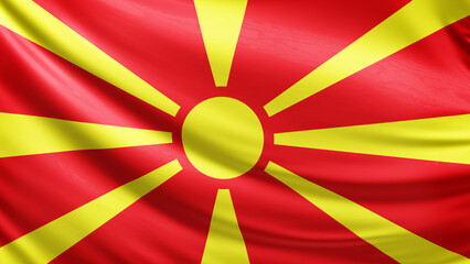 north macedonia flag picture, close-up shot of north macedonia nation, european, animated flag background photo, 3D photo of a flag, national symbol of the macedonian people, patriotism, full screen	