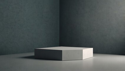 Minimalist 3D abstract background with a pedestal.