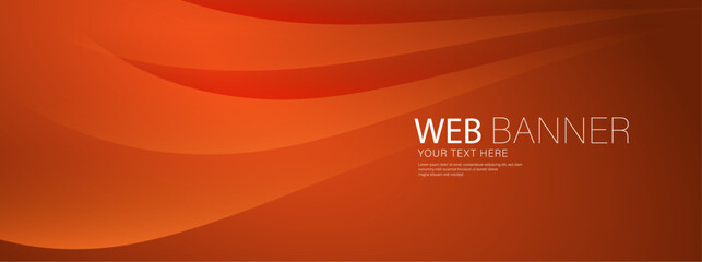 Abstract Orange background with lines, Banner abstract orange background with lines