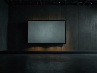 Minimalist jumbotron shot against a neutral background, displaying a dark, empty screen with a sleek matte finish.