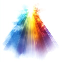 Vibrant light rays in various colors.