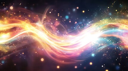 Fototapeta premium Digital network with bright light connections and dynamic flowing pathways