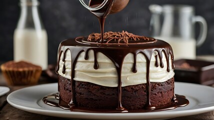 chocolate cake on a plate