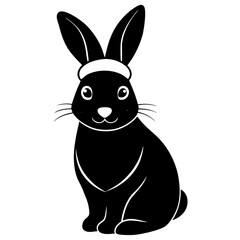Fototapeta premium Bunny wearing a Santa hat