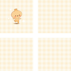 Kawaii dumpling running with smile. Cute character of Asian dish in anime style. Flat vector illustration