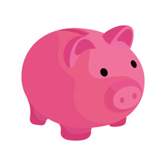 Fototapeta premium Pig piggy bank. Vector simple color flat illustration.
