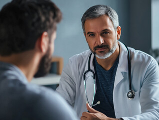 Fototapeta premium Surgeons focus intently on intricate procedure inside a bustling operating room at night