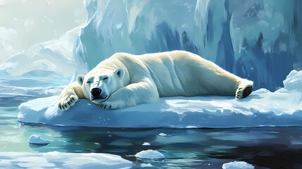 Naklejka premium polar bear sleeping