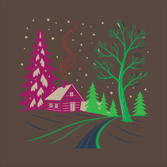 Fototapeta premium Winter design vector art illustration 