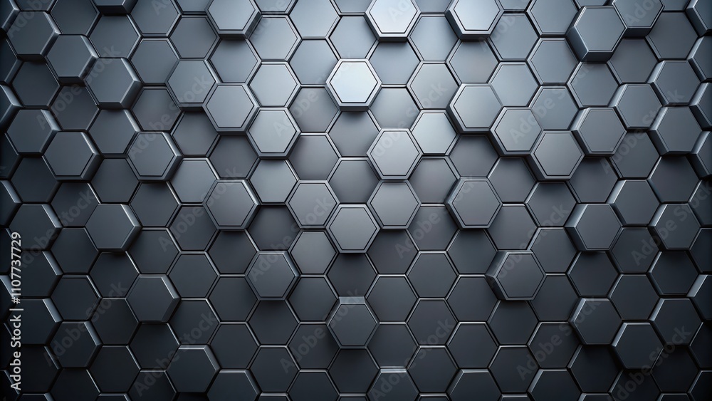 Poster Abstract Geometric Hexagon Pattern Background in Deep Gray Tones