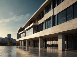 Obraz premium Modern architectural concept of a building.