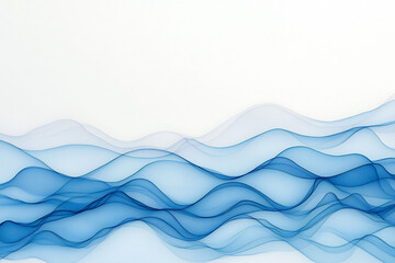 Obraz premium Calming Flowing Blue and Turquoise Waves, Soft Fluid Motion and Abstract Water Design for Relaxing and Serene Background