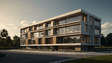Fototapeta premium Modern architectural design concept of a building.