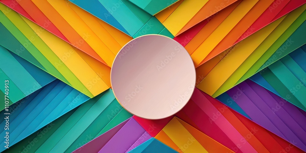 Poster Abstract Background with Diagonal Stripes and a Circular Shape in the Center