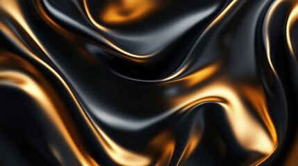 Flowing waves of gold create a mesmerizing abstract texture in dark elegance