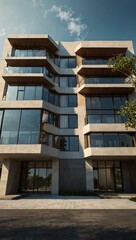 Fototapeta premium Modern building architectural rendering.