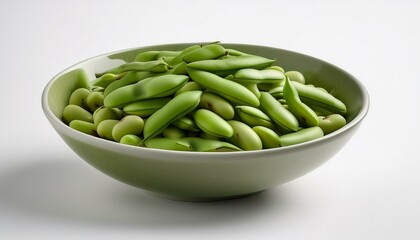 Bowl vegetable food bean on the white background