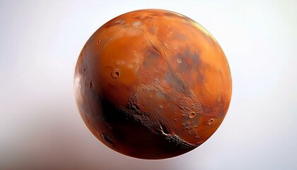 Fototapeta premium Mars on isolated white background