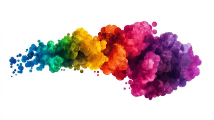Fototapeta premium A vibrant explosion of colorful smoke in rainbow hues, creating an artistic and abstract background for various creative projects.
