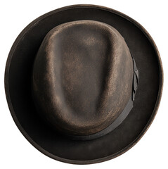 PNG Brown fedora hat with black band