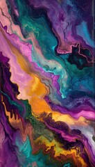 Vibrant abstract paintings featuring colorful fluid art and marbled textures, perfect for creative projects